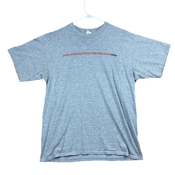 Vintage 90s Nike Basketball Turntable Graphic Tee Gray Single Stitch Sz M - Picture 1 of 10